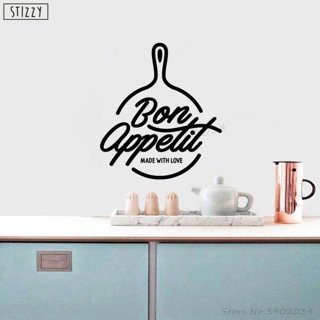 House Wall Logo - STIZZY Wall Decal Kitchen Design Wall Stickers Quotes Bon Appetit ...