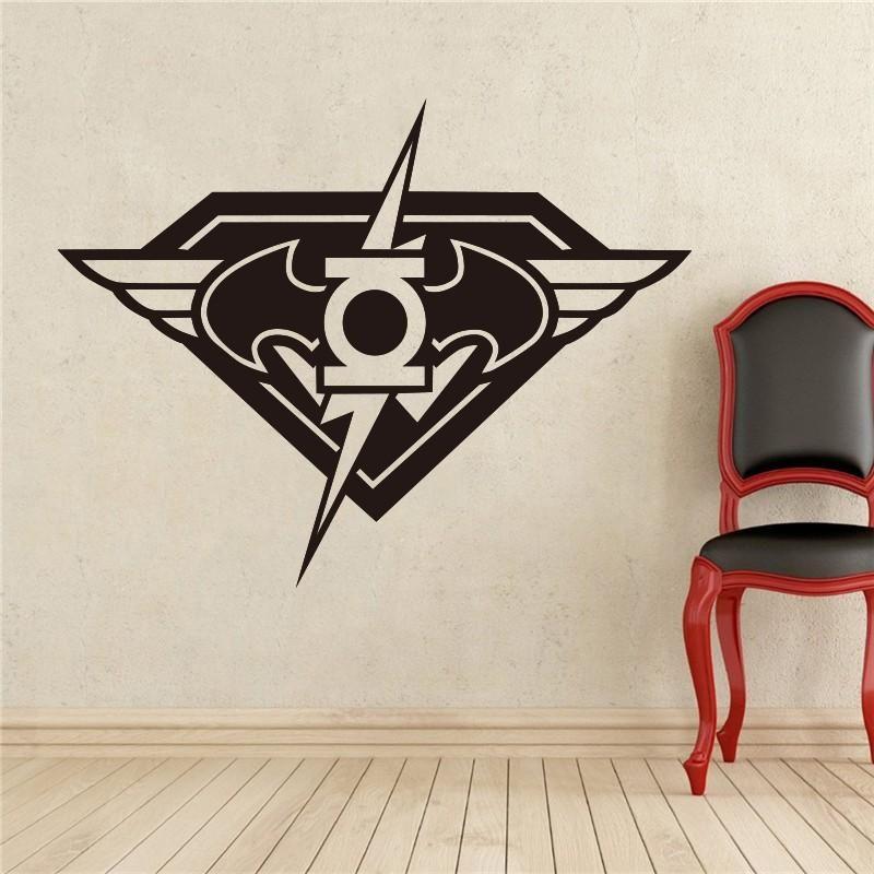 House Wall Logo - Flash Superhero LOGO Wall Stickers Wall Stickers Cartoon Children'S