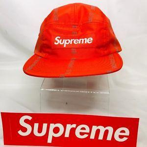 Red and Orange Box Logo - New Supreme Reflective Text Camp Cap Hat Orange Box Logo Ready To ...