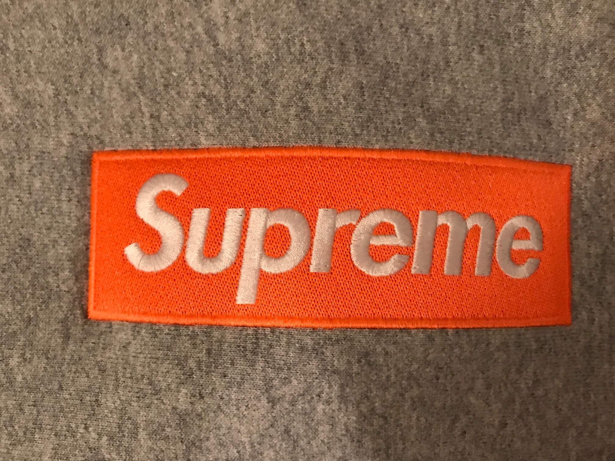 Red and Orange Box Logo - LC QC Supreme Box Logo Gray Orange From KingShark