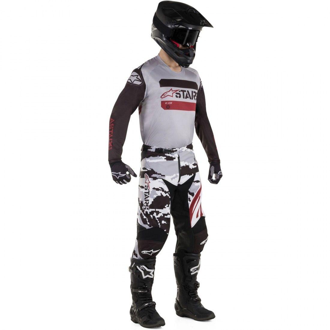 Camo Alpinestars Logo - ALPINESTARS Racer 2019 Tactical Black / Grey Camo / Burgundy Pant ...