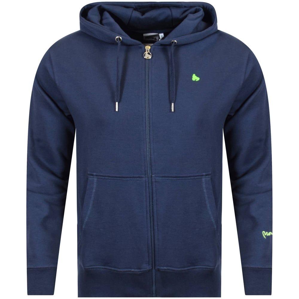 Blue and Green Money Logo - MONEY CLOTHING Money Clothing Navy/Green Logo Zip Hoodie - Men from ...