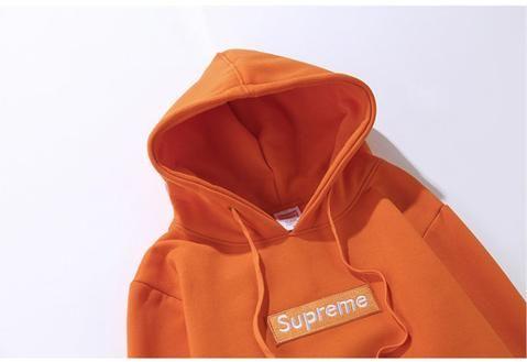 Red and Orange Box Logo - Supreme box logo hoodie ss17 jacket