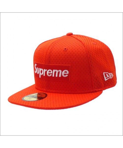 Red and Orange Box Logo - SUPREME : Mesh Box Logo New Era ORANGE