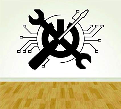 Computer Tech Logo - Computer tech logo wall decal: Amazon.ca: Home & Kitchen