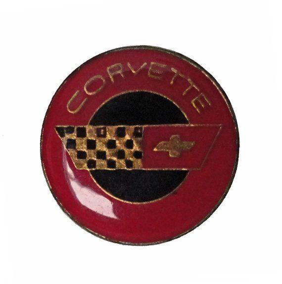 Vintage Corvette Logo - CORVETTE Emblem logo vintage enamel pin lapel badge brooch | Etsy
