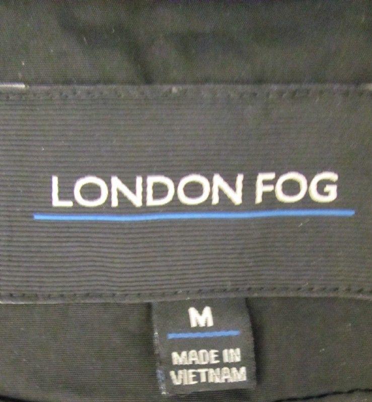 London Fog Logo - London Fog Black Double Breast Belted Carcoat SzM