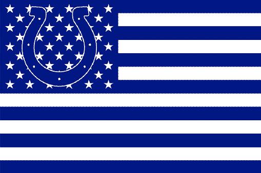 Colts Logo - Indianapolis Colts logo with US stars and stripes Flag 3FTx5FT