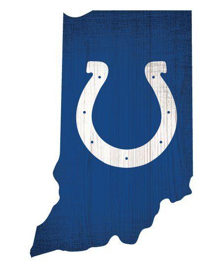Colts Logo - Fan Creations Indianapolis Colts Team Color Logo State Wall Sign