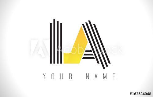 Black Lines Logo - LA Black Lines Letter Logo. Creative Line Letters Vector Template ...