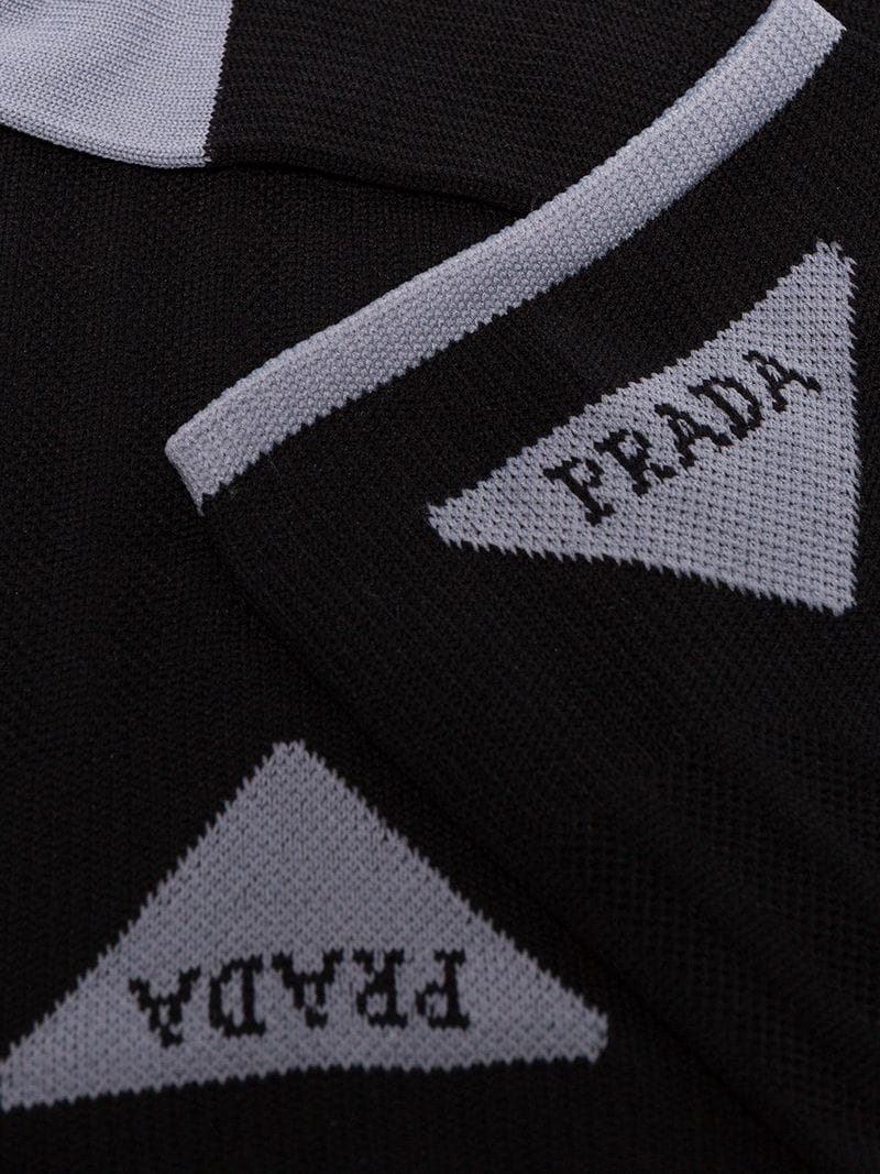 Prada Triangle Logo - Prada jacquard triangle logo socks