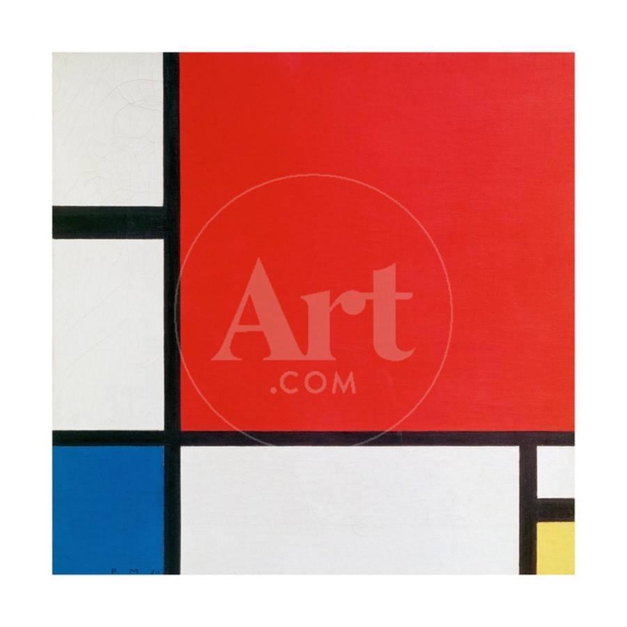 Yellow and Red L Logo - Composition II in Red, Blue, and Yellow Art Print