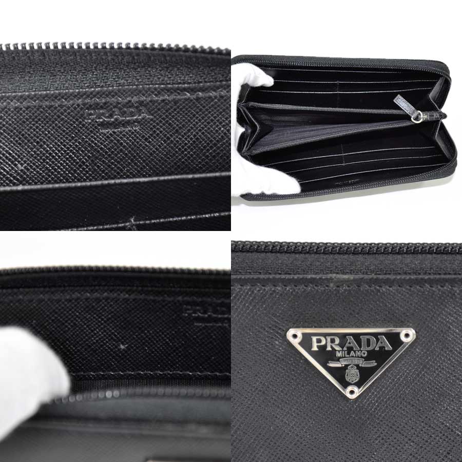 Prada Triangle Logo - BrandValue: Prada PRADA round fastener long wallet triangle logo ...