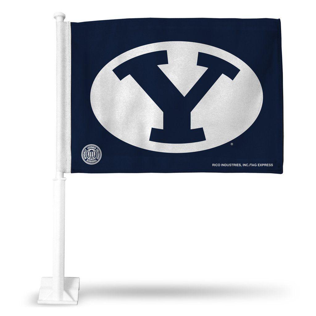 BYU Y Logo - BYU Cougars Oval Y Logo Car Flag
