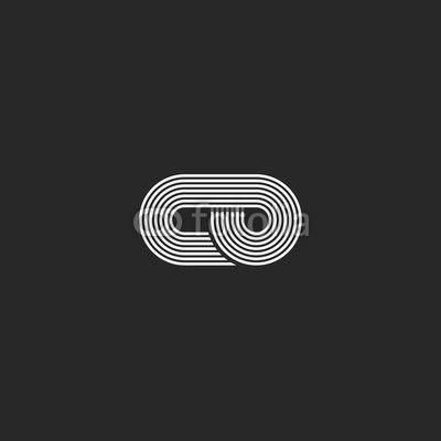 Black Lines Logo - Letters co logo hipster monogram parallel lines style, combination c