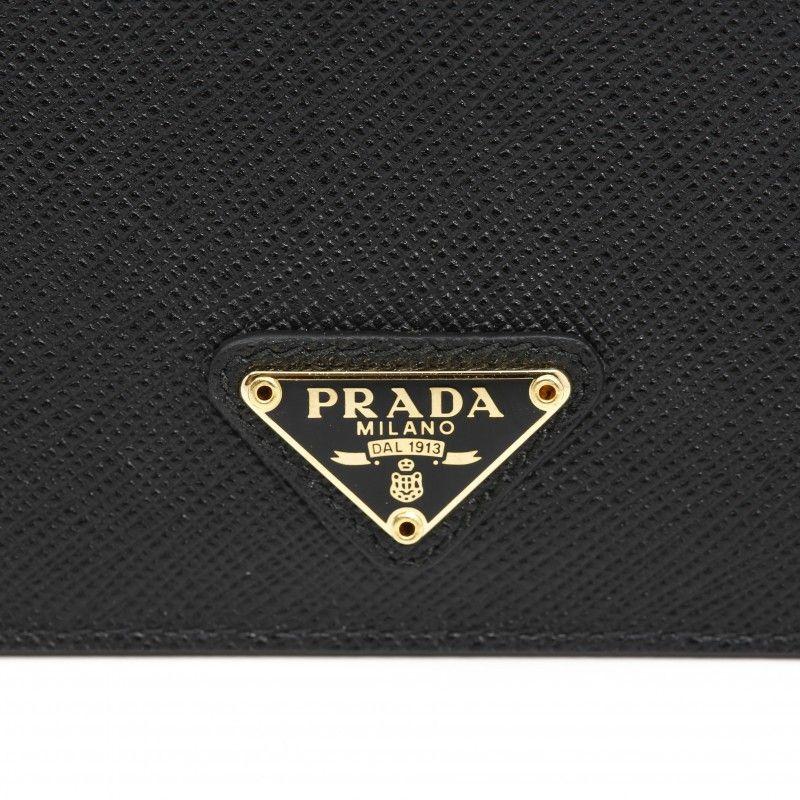 Prada Triangle Logo - Prada Leather Card Holder