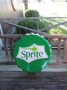 Vintage Sprite Logo - Sprite Large Bottle Cap Steel Sign Green with Vintage Look Sprite ...
