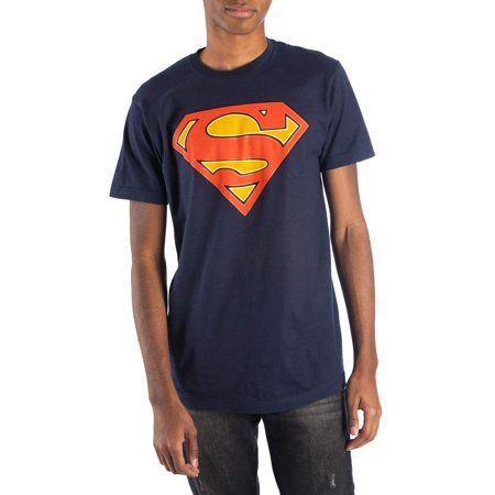 Dark Superman Logo - DC Men's Glow In The Dark Superman Logo Short Sleeve