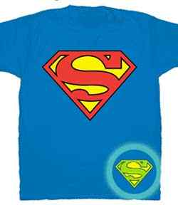 Dark Superman Logo - Glow in the Dark Superman Logo T-Shirt