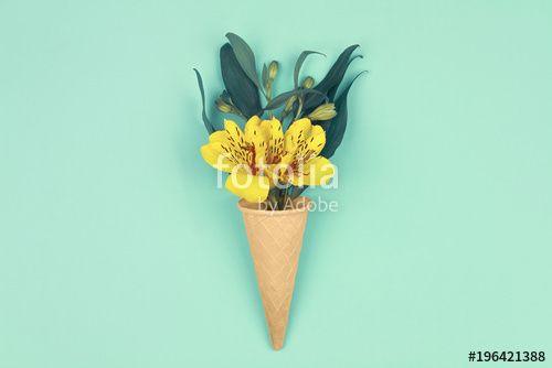 Blue and Yellow Green Leafs Logo - Spring is coming. Bouquet of yellow flowers with green leafs