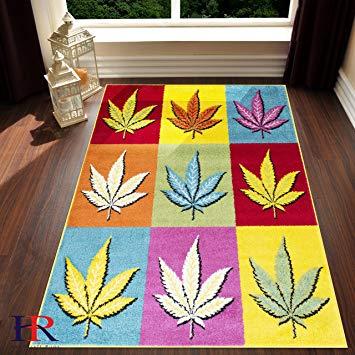 Blue and Yellow Green Leafs Logo - Amazon.com: Red/Yellow/Green/Lilac/Blue Faded Marijuana Leafs ...