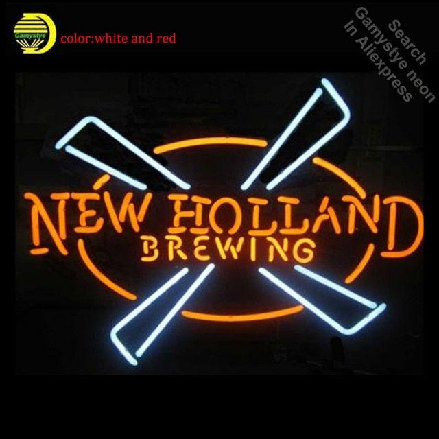 New Holland Brewery Logo - Custom New Holland Brewing Neon Sign Brand REAL GLASS Tube BEER BAR ...