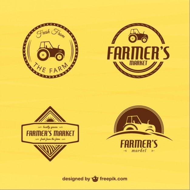 Vintage Farm Equipment Logo - Vintage farmers market badges Vector