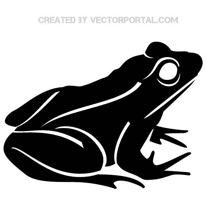 White and Black Frog Logo - FROG VECTOR CLIP ART ILLUSTRATION