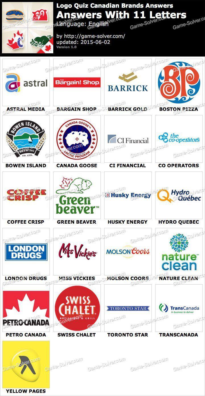 11 Letter Logo - Logo Quiz Canadian Brands with 11 Letters. Canadian logo Anwser