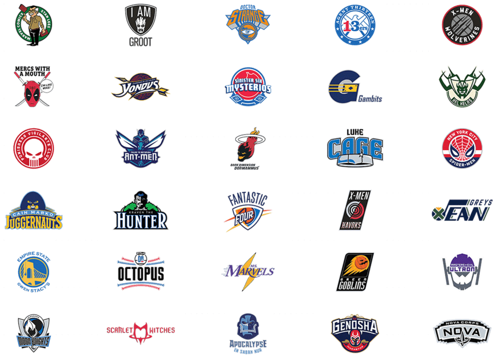 Marvel 2018 Logo - Brand New: Marvel-NBA Logos