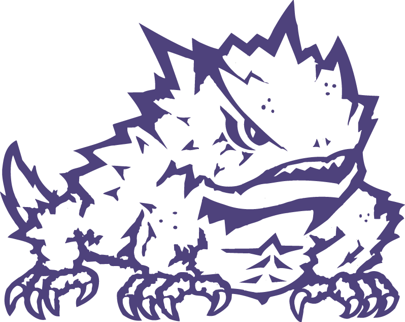 White and Black Frog Logo - TCU Horned Frogs Secondary Logo (1995) and white horned