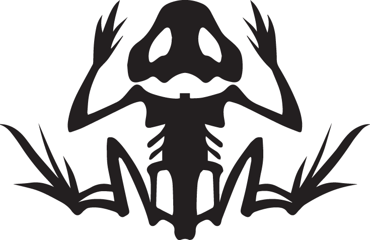 White and Black Frog Logo - About
