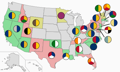 Red White Gold Yellow Flower Logo - List of U.S. state colors