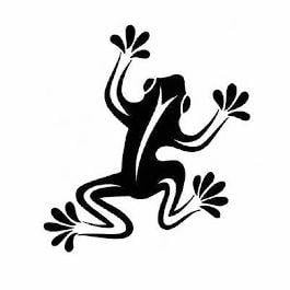 White and Black Frog Logo - Contact