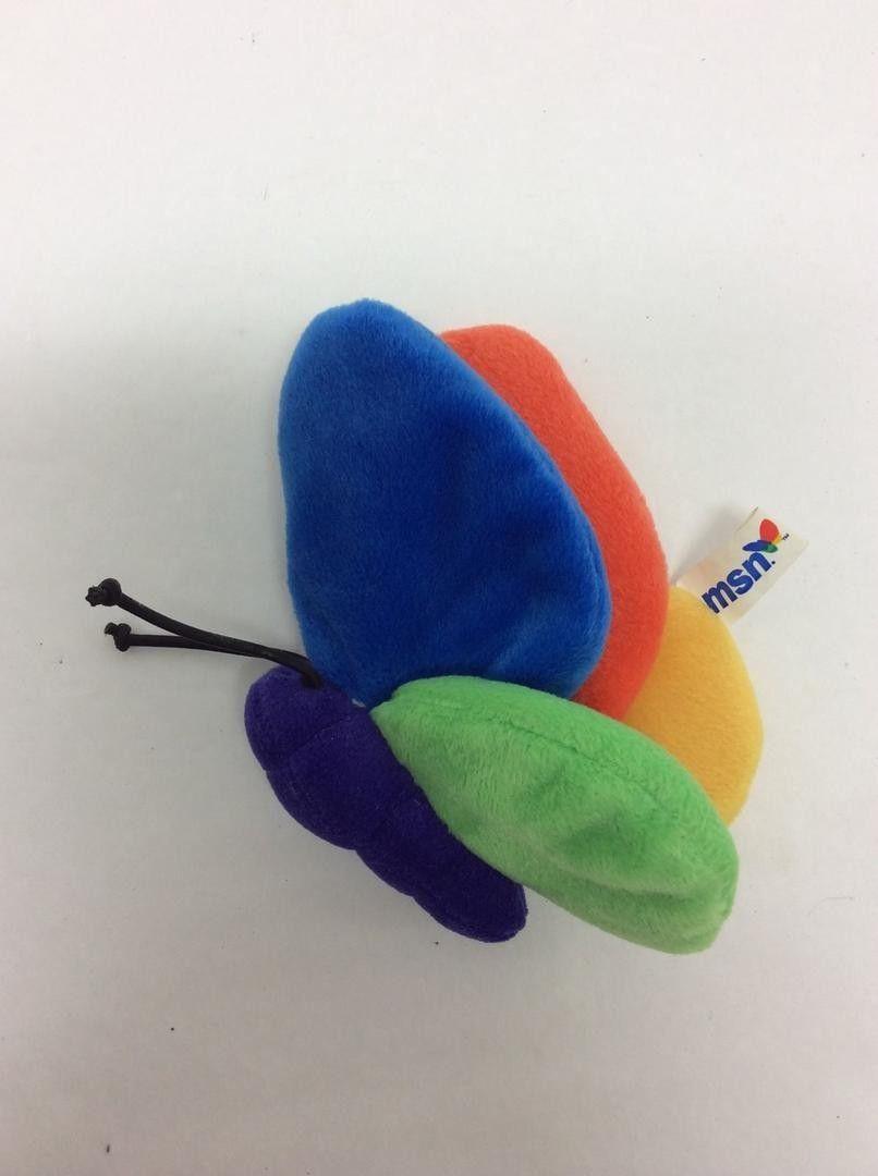 MSN Butterfly Logo - MSN Butterfly Plush Advertising Logo Beanbag Stuffed Animal Rainbow ...