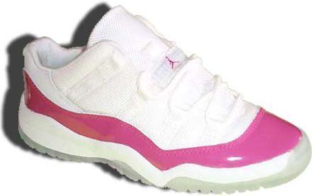 Hot Pink Jordan Logo - Air Jordan 11 (XI) Retro Youth (GS) Low White / Hot Pink | SneakerFiles