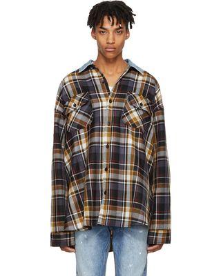 Flannel Fear of God Logo - Check Out These Major Deals on Fear Of God Purple Oversized Plaid ...