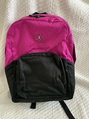 Hot Pink Jordan Logo - NIKE AIR JORDAN Jumpman LOGO Backpack School BAG 9A1138 391 Black