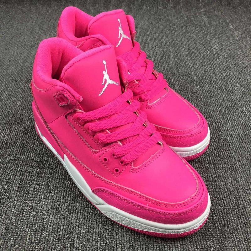 Hot Pink Jordan Logo - Cheap 2018 Air Jordan 3 GS Hot Pink - Cheap Jordan 3 Women Emspromag.com