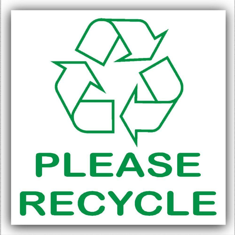 Please Recycle Logo - X Please Recycle Recycling Bin Adhesive Sticker Recycle Logo Sign