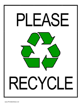 Please Recycle Logo - Recycling Signs