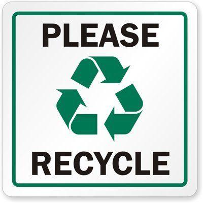 Please Recycle Logo - Amazon.com: Please Recycle Sign (with graphic), HDPE Plastic Sign ...