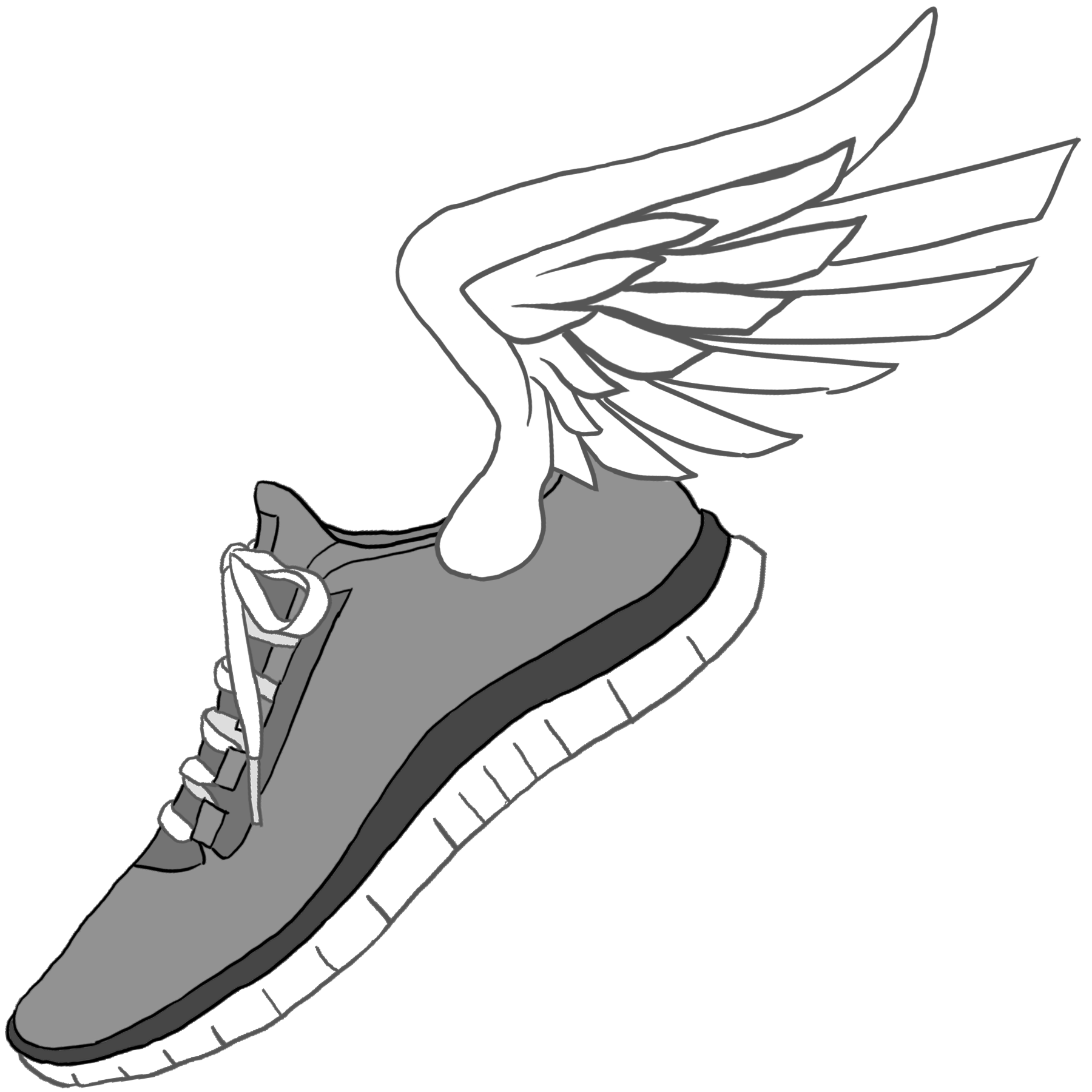 Tennis Shoe with Wings Logo - Free Cartoon Running Shoes, Download Free Clip Art, Free Clip Art