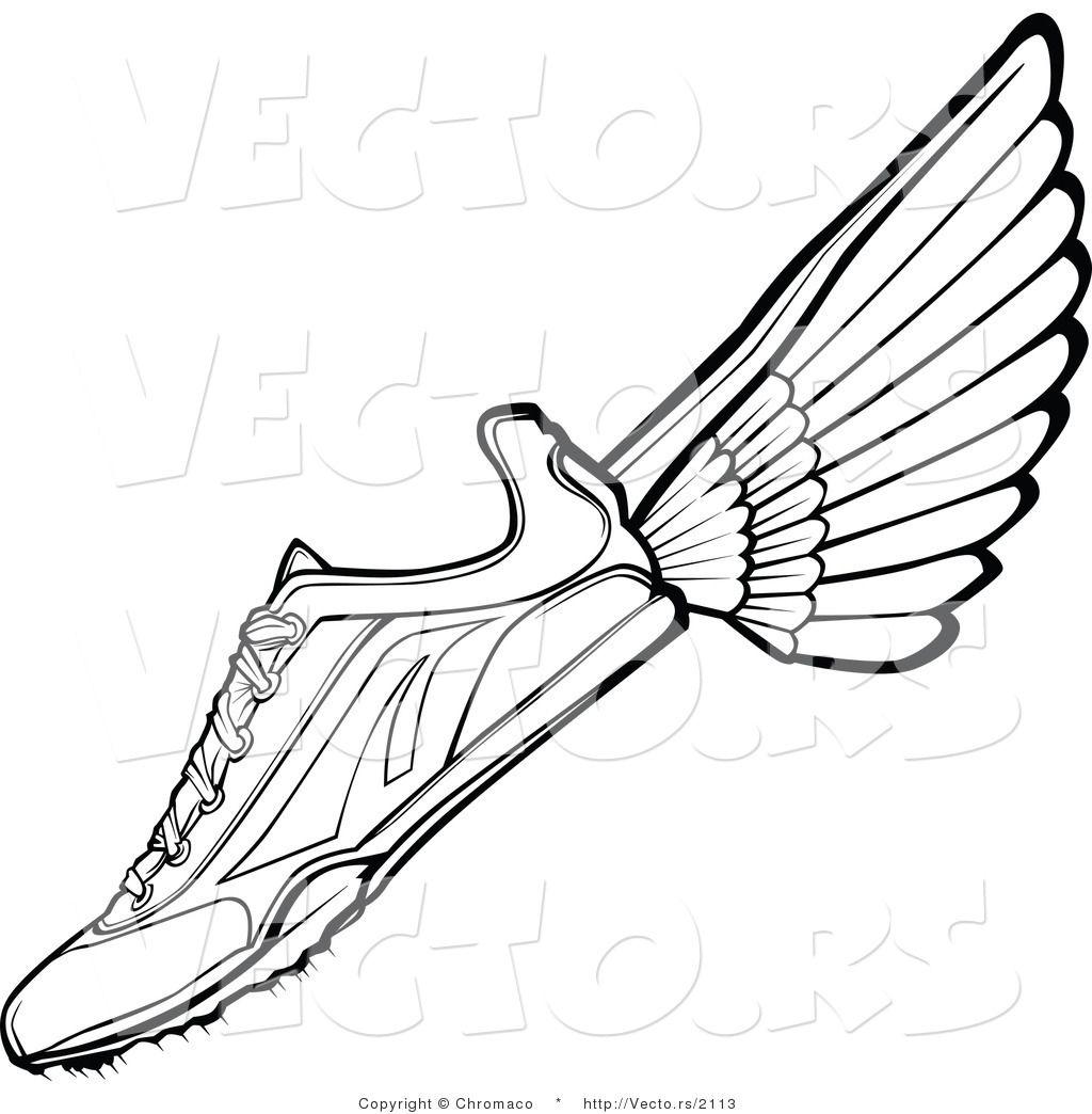 Tennis Shoe with Wings Logo - Free Cartoon Running Shoes, Download Free Clip Art, Free Clip Art on ...