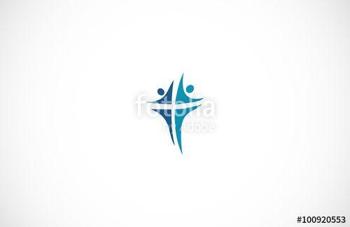 Abstract Cross Logo - Abstract Cross People Logo Stock Image And Royalty Free Vector