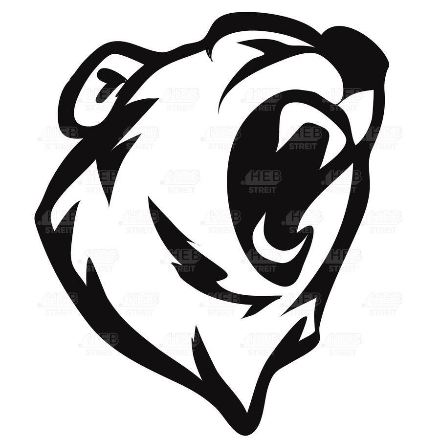 Angry Animal Logo - Grizzly mascot logo design, Outline Sketch | Graphic Signs and ...
