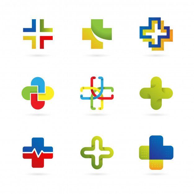 Abstract Cross Logo - Set of abstract cross logo template Vector | Premium Download