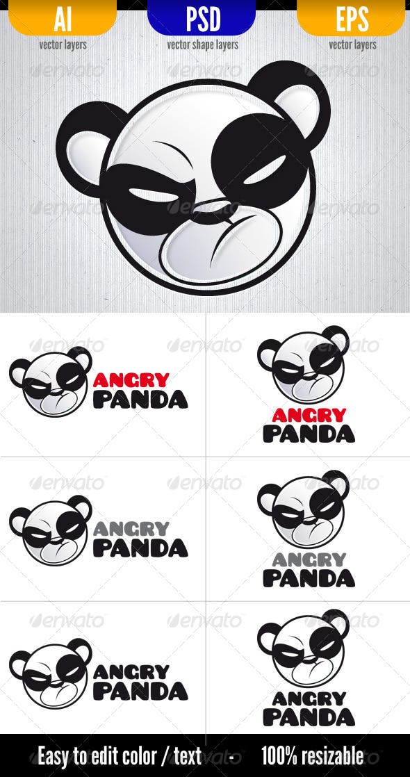 Angry Animal Logo - Angry Panda by doghead | GraphicRiver