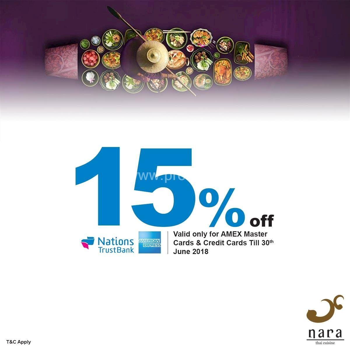 Nara Bank Logo - 15% Off on A La Carte menu at Nara Thai