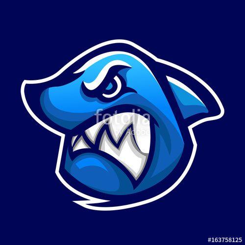 Angry Animal Logo - angry shark mascot sports team logo head Stock image and royalty